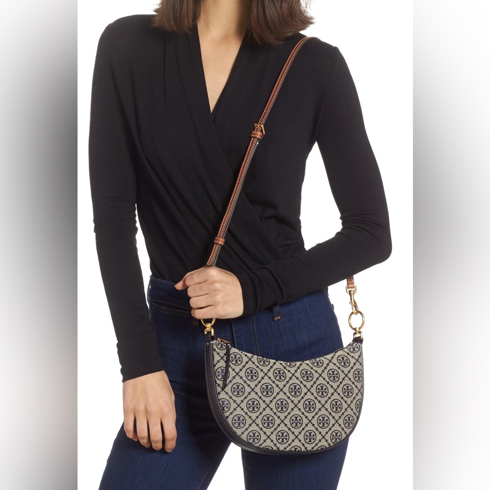 Mini T Monogram Jacquard Hobo Bag
